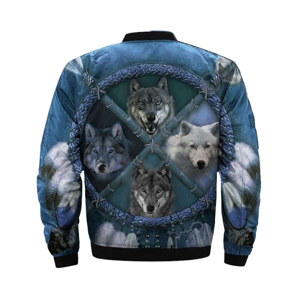 Wolf Bomber Jacket Blue Arrows - Wolves' Lair
